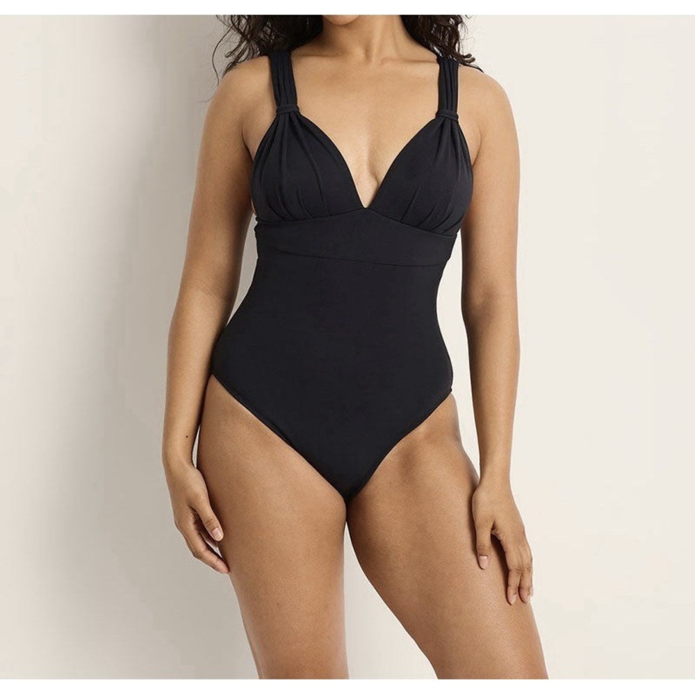 Fearless Australia All Day One Piece Swimsuit M NWT Matte Black Tummy Control